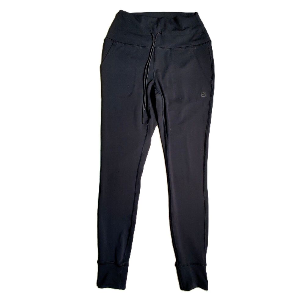 Avalanche Women's Small Black Athletic Jogger Pants Drawstring Waist Cuffed Hem